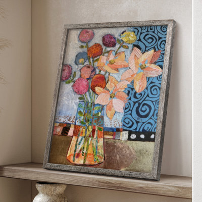 Papier mâché Arrangment II, reproduction encadrée - bois massif