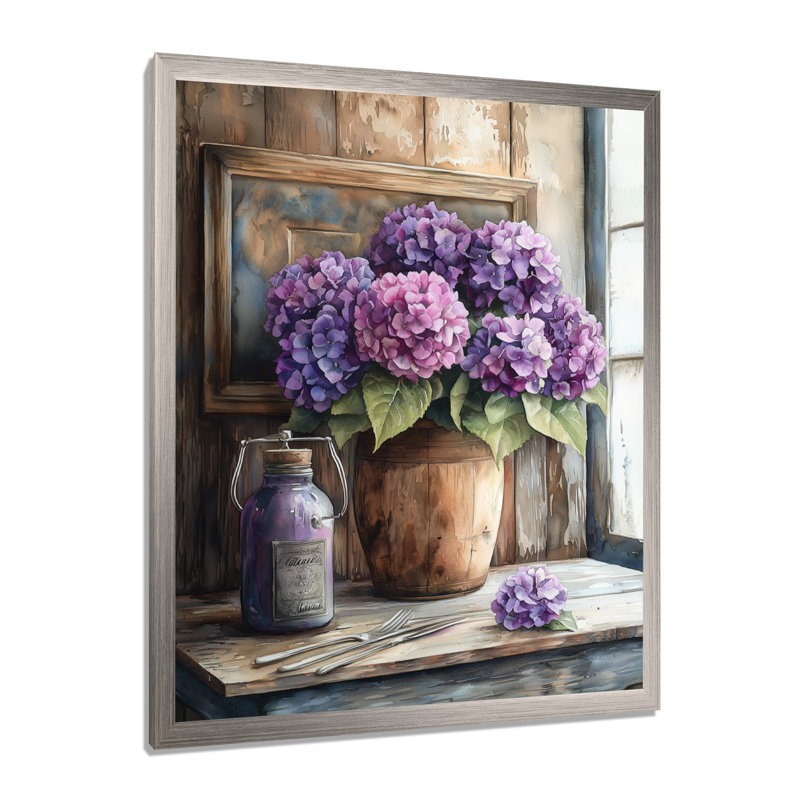 Impression sur toile florale, reproduction de fleur botanique - jardin floral, H 32 po x l 16 po, Argent argent