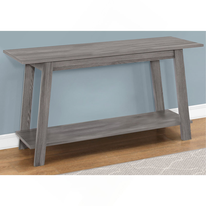 Meuble télé, console de 42 po, meuble multimédia, tablettes de rangement, salon, chambre à coucher, stratifié gris, contemporain, moderne