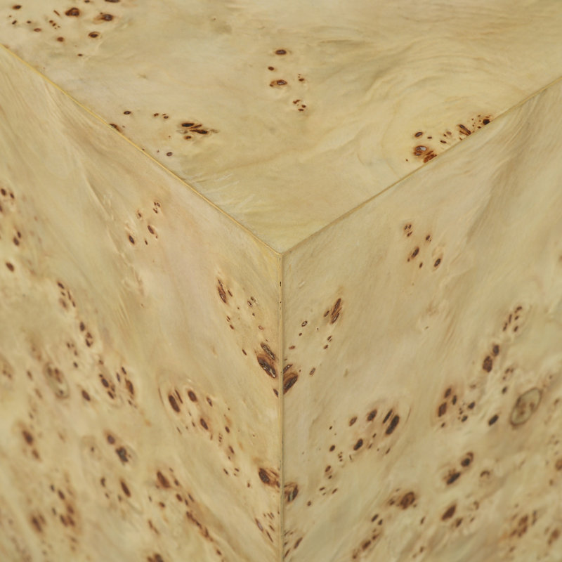 Table d'appoint cubique, Ronce naturel