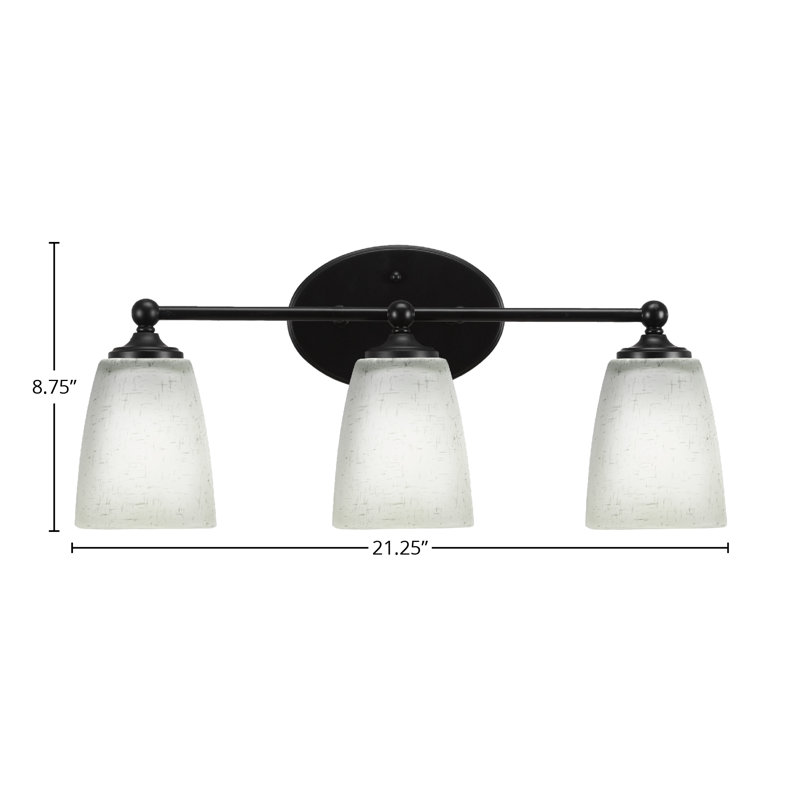 Barre lumineuse pour salle de bain Aitkens, Noir mat, 3