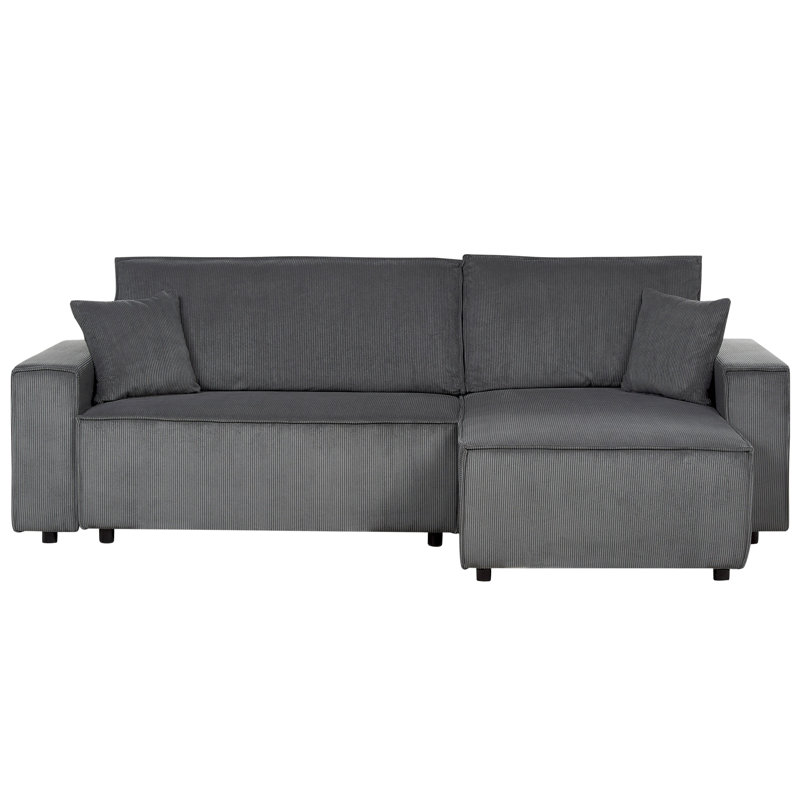 Bettey 2 Seater Corduroy Sofa Bed, Right Hand Facing, Graphite Grey