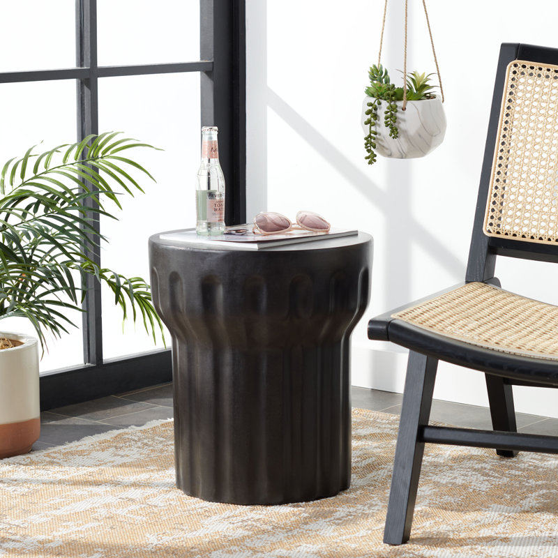 Fellsburg Stone Top End Table, Dark Gray