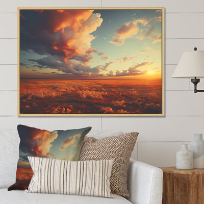 «Sunset Summer Meadows - Prairies», reproduction sur toile
