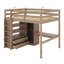 Lit mezzanine double avec bureau, tablettes et tiroirs-985532522