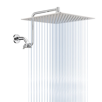 12 Inch Adjustable Extension Arm High-Pressure Rain Shower Head, Rain Fixed Shower Head