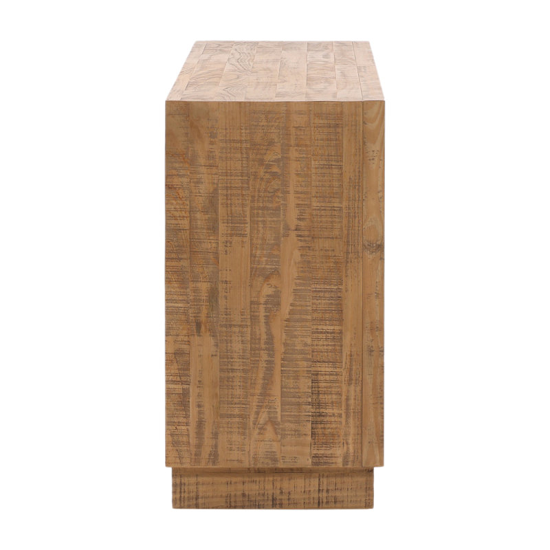 Humphrey's 86" Wide Pine Wood Sideboard, Black, Natural