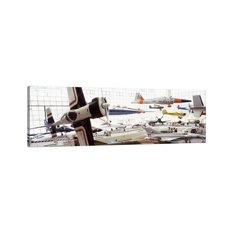 Interiors Of A Museum, Museum Of Flight, Seattle, Washington State, USA - Wrapped Canvas Panoramic Print