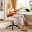 Chaise de bureau pivotante sans accoudoirs avec siège ergonomique en U et roues silencieuses-1447125543