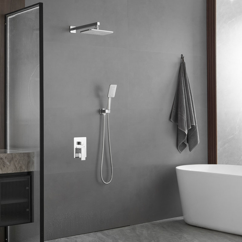 1 système de douche complet, Chrome poli