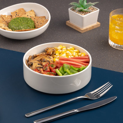 Porcelain Prime Stackable Salad Bowl | Ivory | 19oz