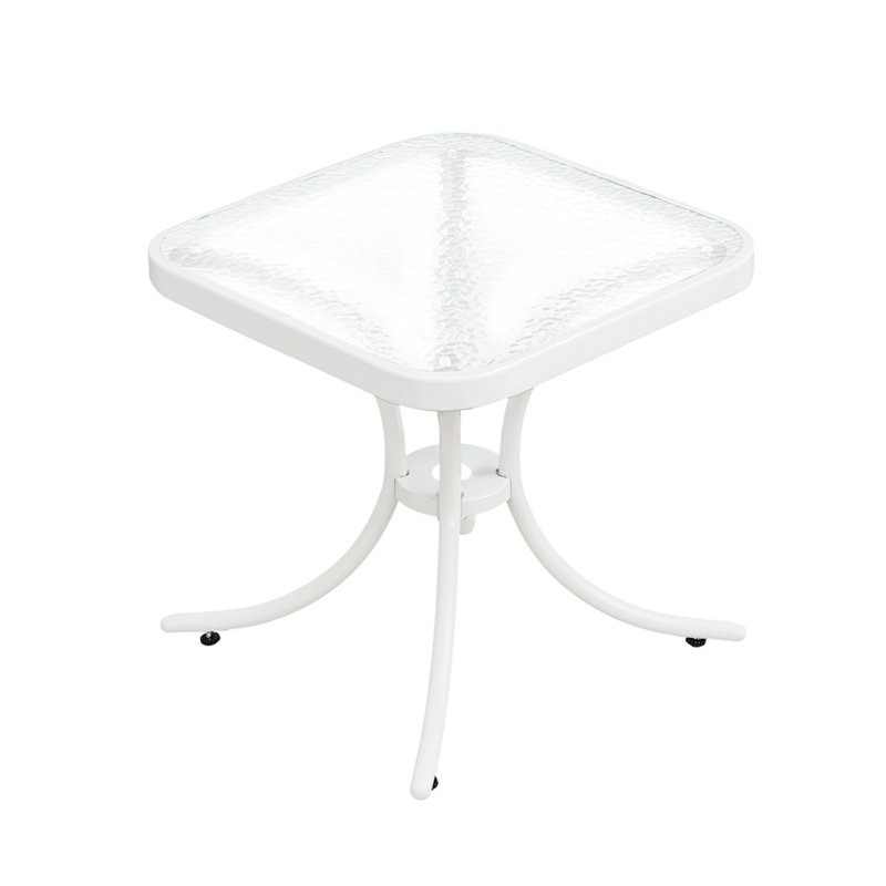 18In Square Outdoor Side Table,White, White