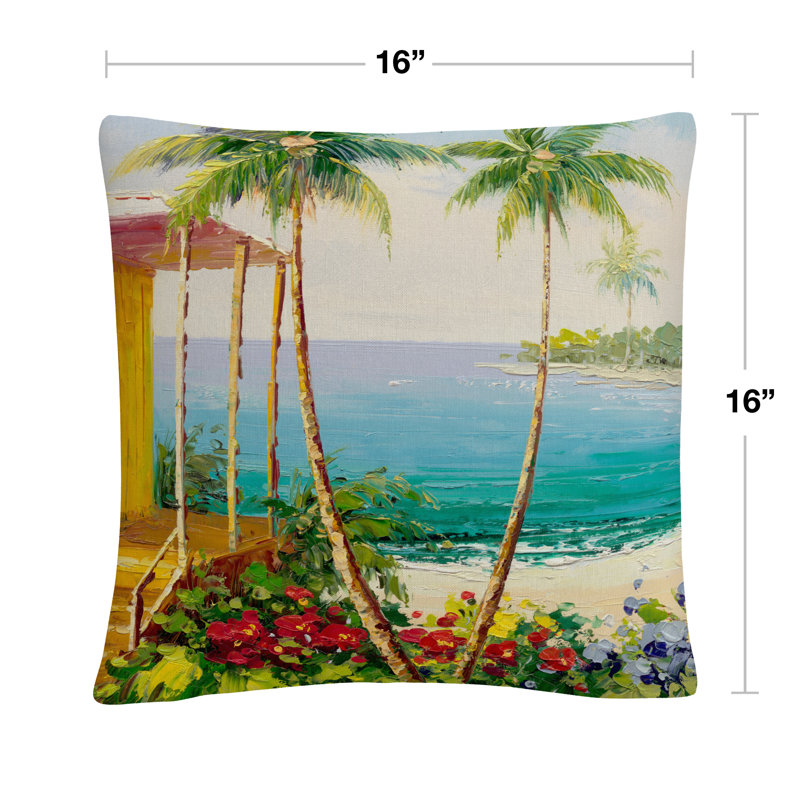Rio Key West Villa 16" Square Polyester Throw Pillow