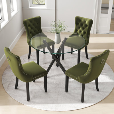 Ensemble de table ronde en verre