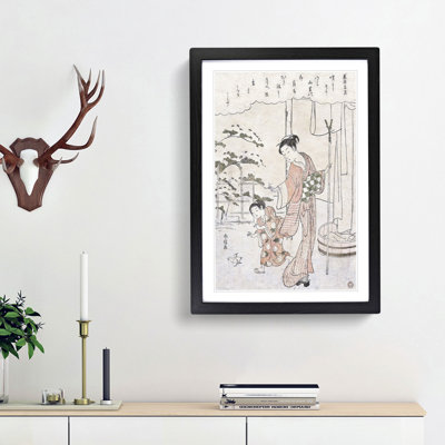 Mother & Child by Harunobu Suzuki - Framed Print