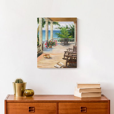 Porche assis sur toile