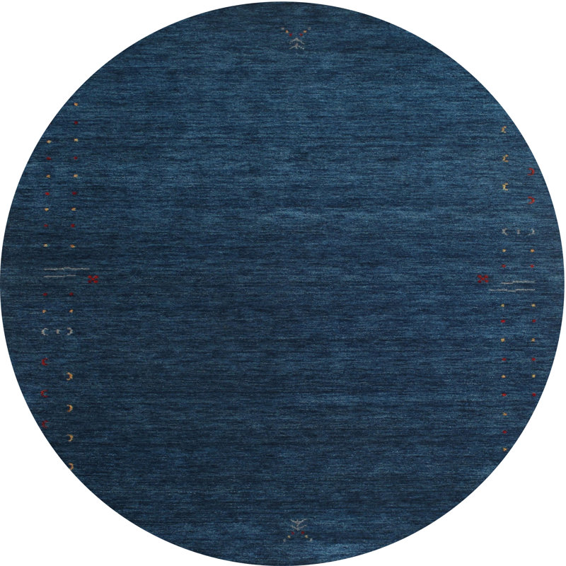 Tapis de zone violet/rouge contemporain, Rond 5 pi