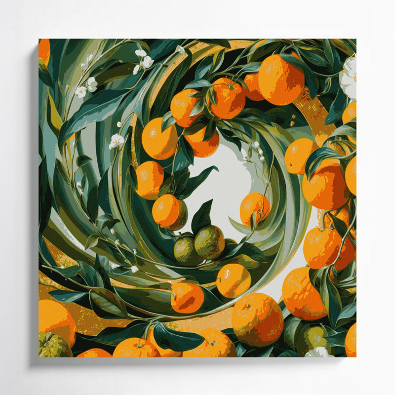 «Fruit Bergamot Green», art mural sur toile, H 8 po x l 8 po