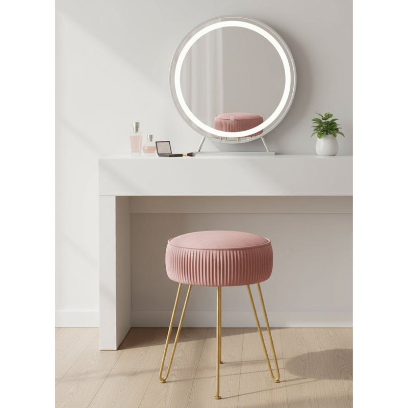 Metal Accent Stool, Pink