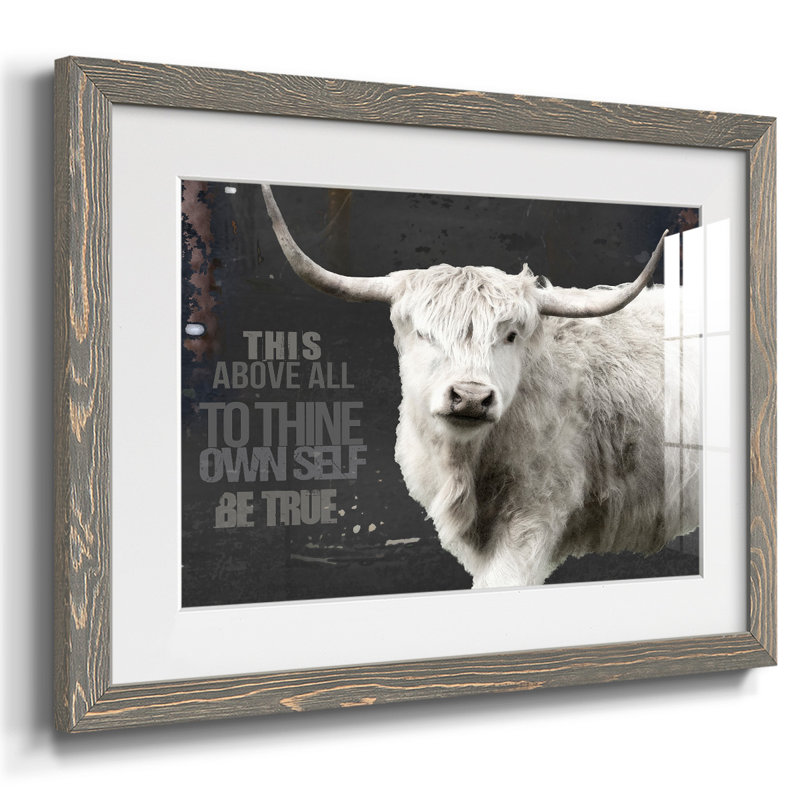Longhorn Be True, reproduction d'art encadrée, Gris, H 14 po x l 20 po x P 1,5 po