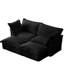 2 avec repose-pieds, tissu velours côtelé, salon élégant noir, 2 places, sièges confortables inclus