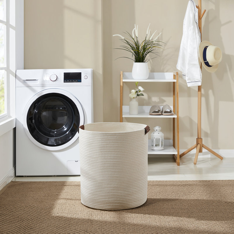 Panier à linge en corde de coton, Crème