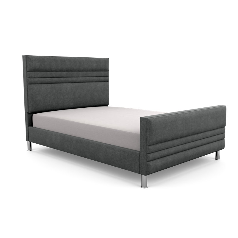 Upholstered Bed, Linen Charcoal, Small Single (2'6), Linen