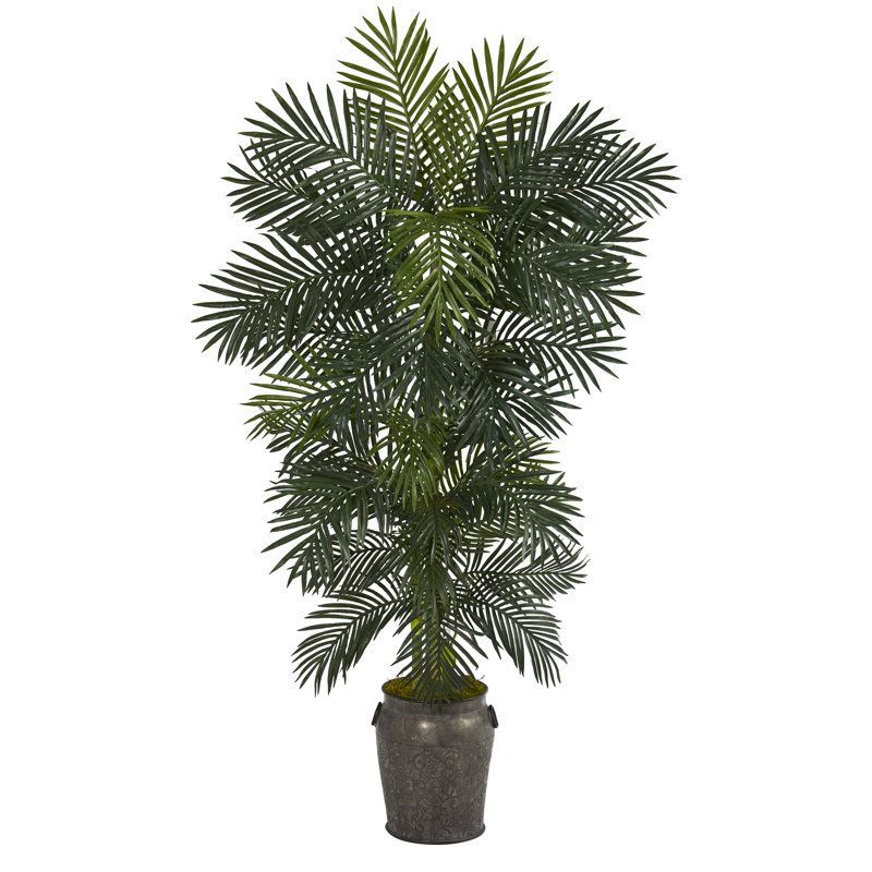 78'' Faux Palm Tree in Metal Planter