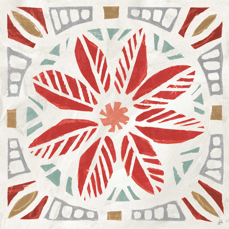 «Woodcut Christmas», reproduction d'art sur toile tendue, H 12 po x l 12 po, Non, Toile tendue