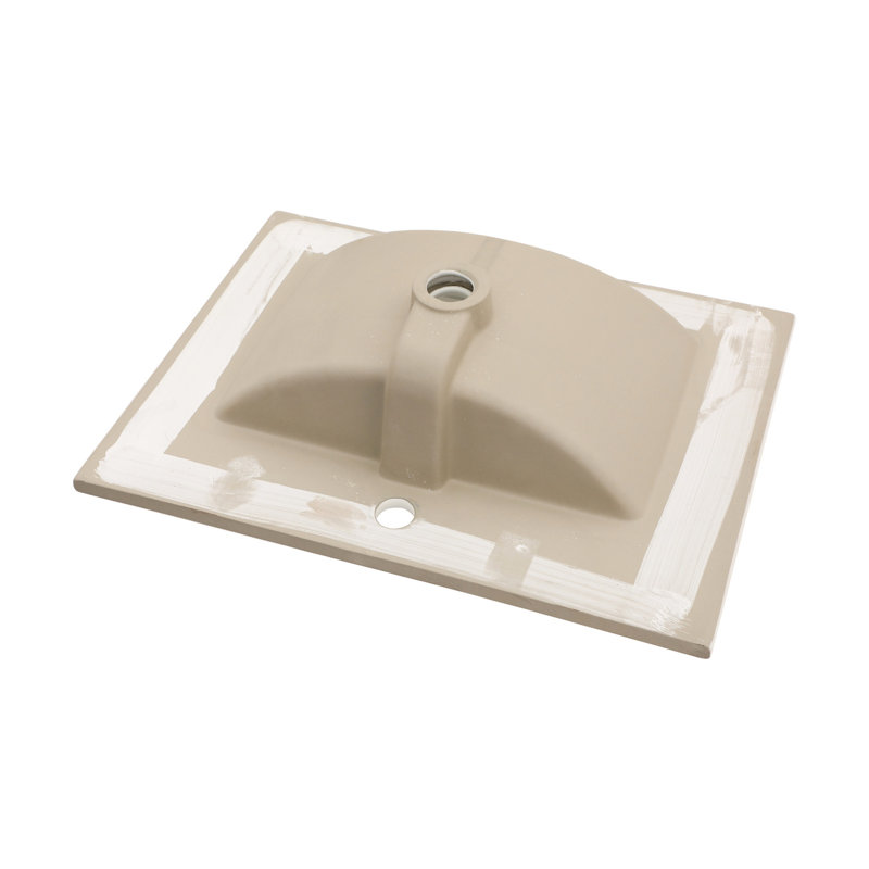 Dessus de meuble-lavabo en céramique blanc 24 po x 18 po Orrin - Teinture, trop-plein, 3 trous de robinet, évier généreux et design spacieux