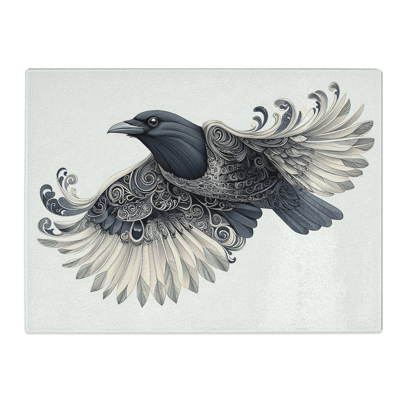 Crow Bird Vol.1  Glass Chopping Board