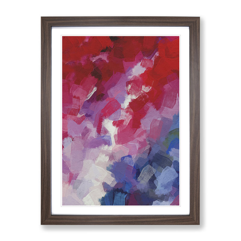 Celebrate the Dusk Abstract - Wall Art, Walnut Framed, 46cm H x 34cm W x 2cm D, Walnut
