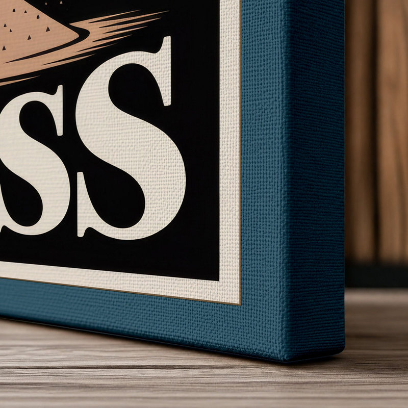 Fearless Typography - Wrapped Canvas, 36x24 - 91.4 x 61.0 cm, Teal Border
