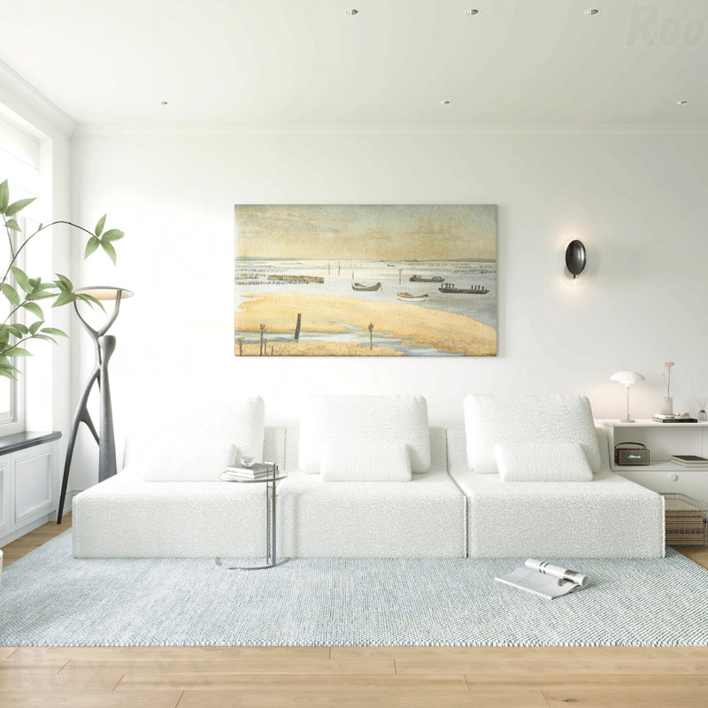 Canapé modulaire surdimensionné surdimensionné - tissu de luxe Boucle, ensemble de canapé de plancher, convertible compressé, rembourré de mousse