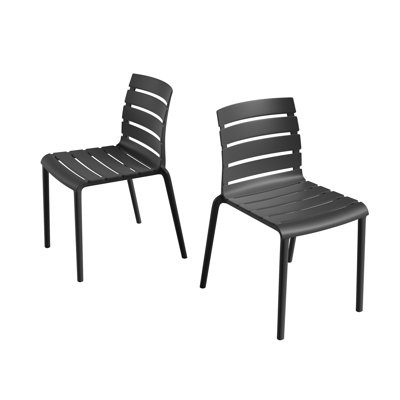 Chaise empilable en plastique Rylan pour l'intérieur ou l'extérieur - ensemble de 2