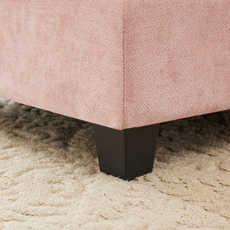 Canapé en L à deux places avec repose-pieds Wilroy, tissu en chenille doux, mousse à haute densité matelassée plissée Wilroy, convient aux chambres à coucher et aux coins lecture