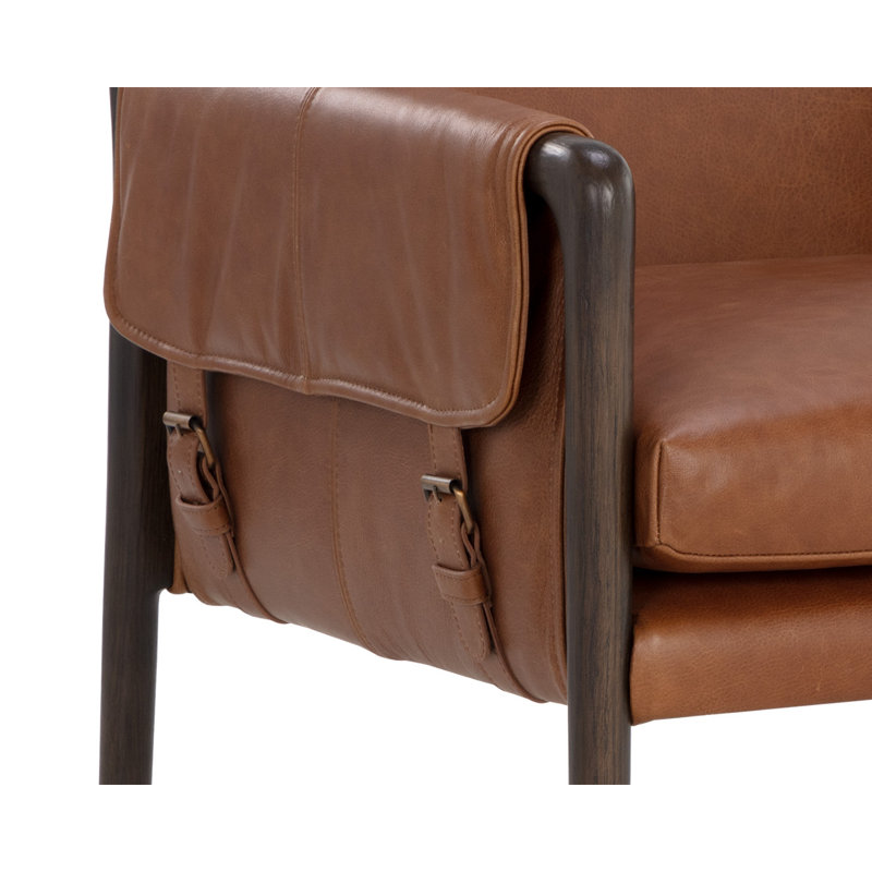 Rauno Leather Arm Chair, Brown, Black