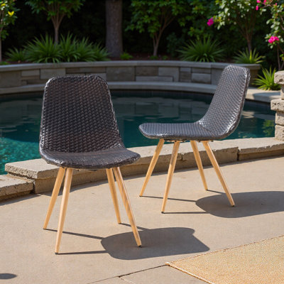 Chaise avec pieds thermolaqués, ensemble de 2