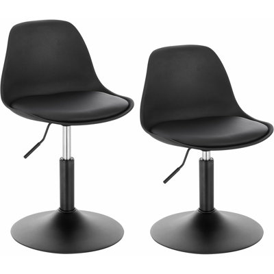 Silsby Swivel Upholstered Faux Leather Adjustable Height Bar Stool