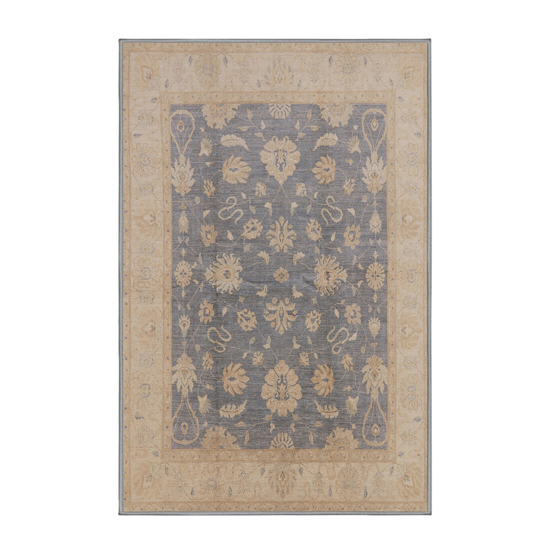 Tapis oriental brun / bleu Hrant, Rectangle 7 pi x 10 pi