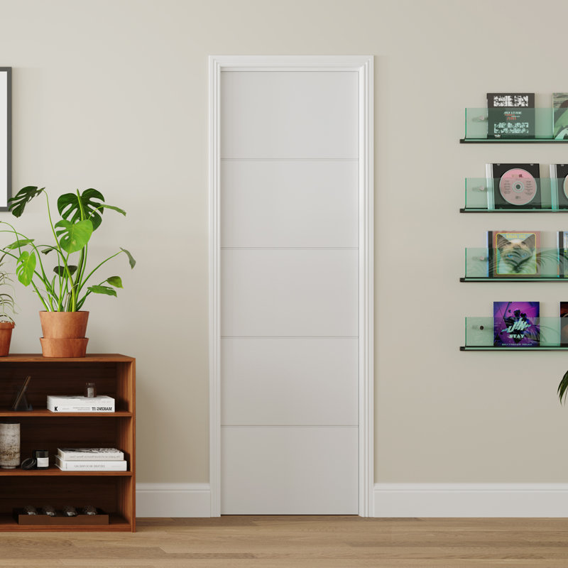 Panneau de porte intérieur moderne en bois manufacturé à finition lisse de qualité supérieure avec panneau en bois manufacturé lisse lisse de 5 Lite