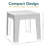 Plastic Square Patio Side Table - 17.75" - White Faux Plank Tabletop - Set of 2-548342061