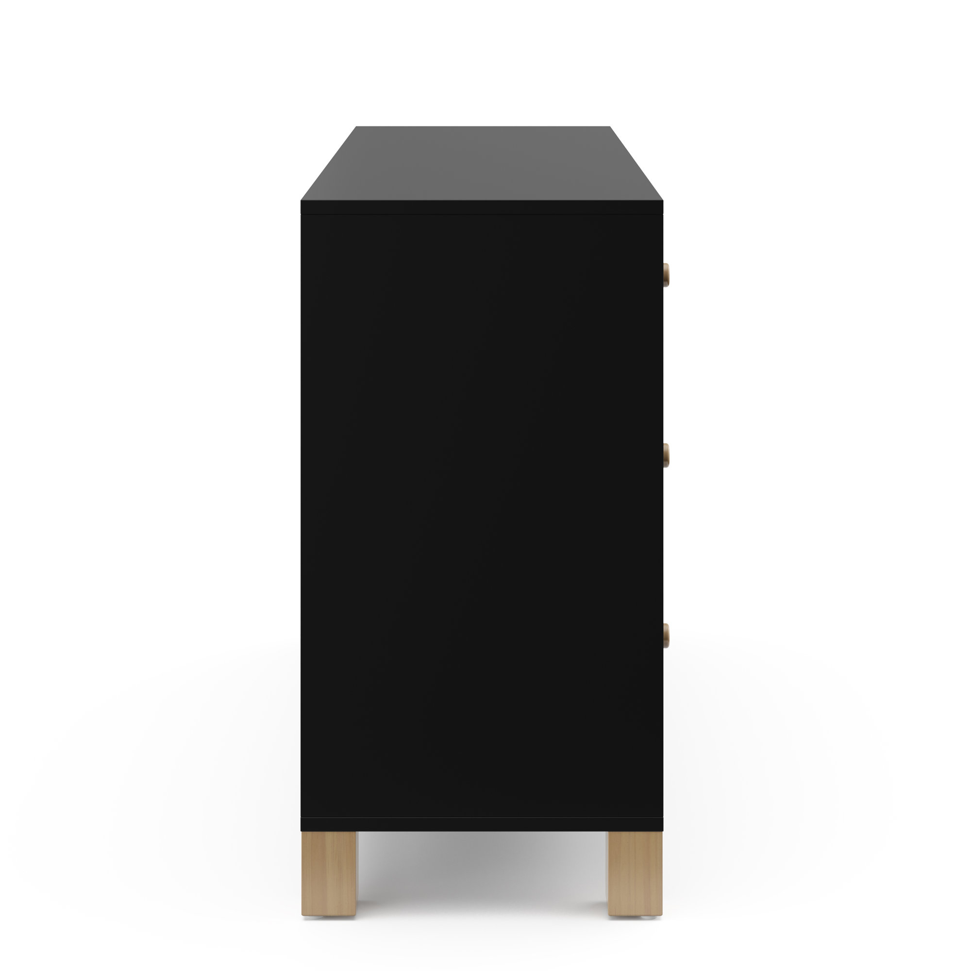 California 6 Drawer Dresser, Black/Driftwood