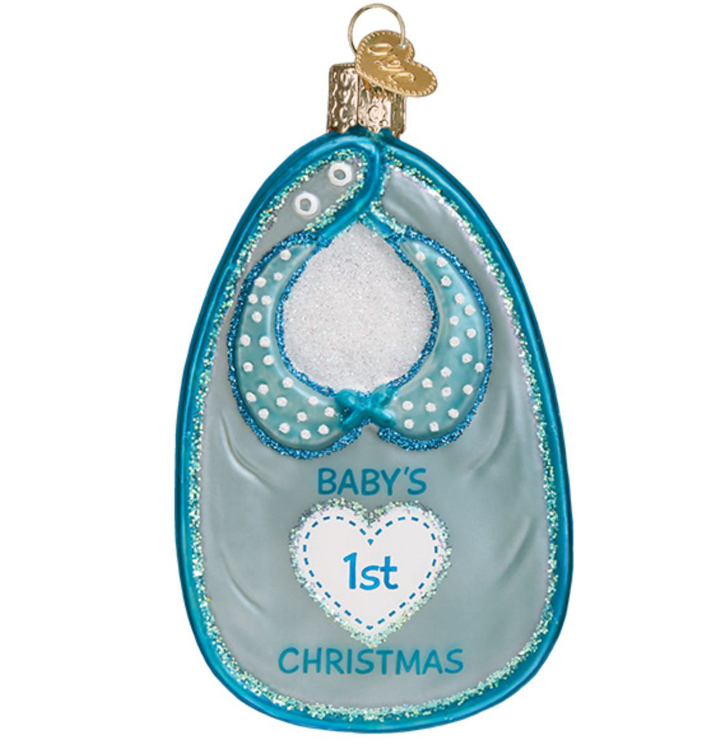 Baby Bib Hanging Figurine Ornament Old World Christmas 