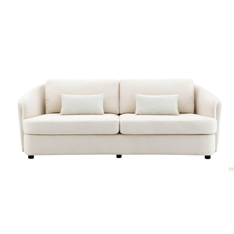Linen Sofa W/2 Pillows