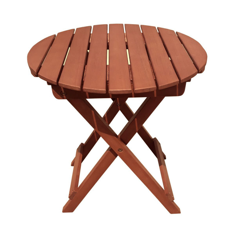 Sydney Round Eucalyptus Solid Wood Outdoor Side Table - 45 cm W 45 cm D