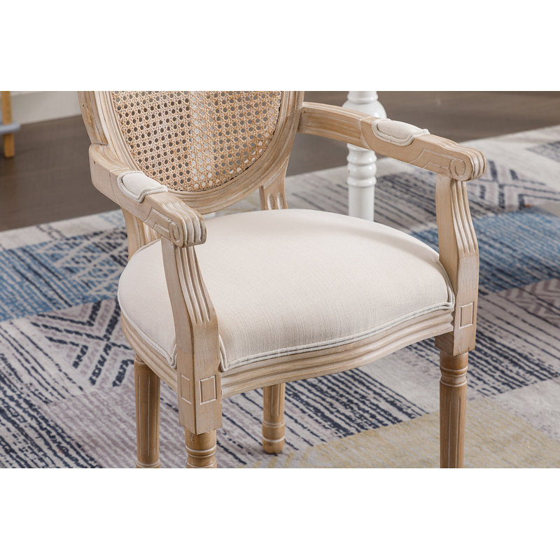 Chaise d'appoint rembourrée capitonnée en tissu crème