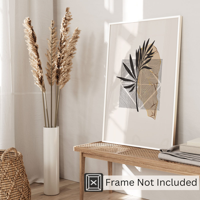 «Botanical Modern Boho Leaf Bohemian», reproduction d'art non encadrée, H 20 po x l 16 po