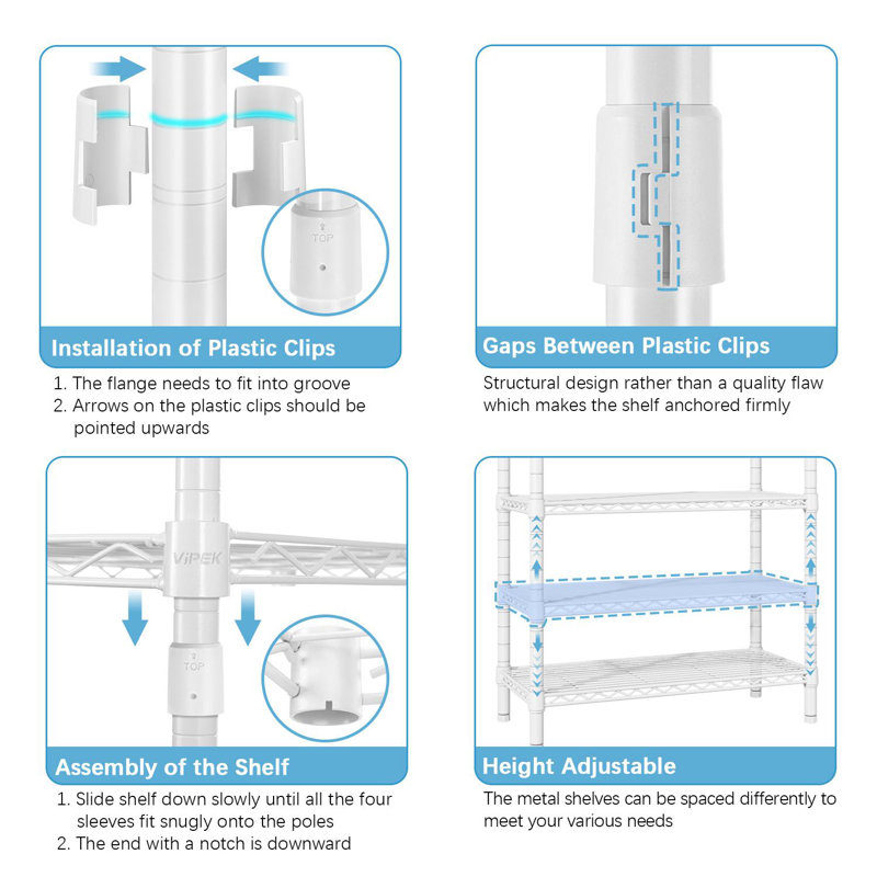 White Heavy Duty 3-Tier Wire Freestanding Closet