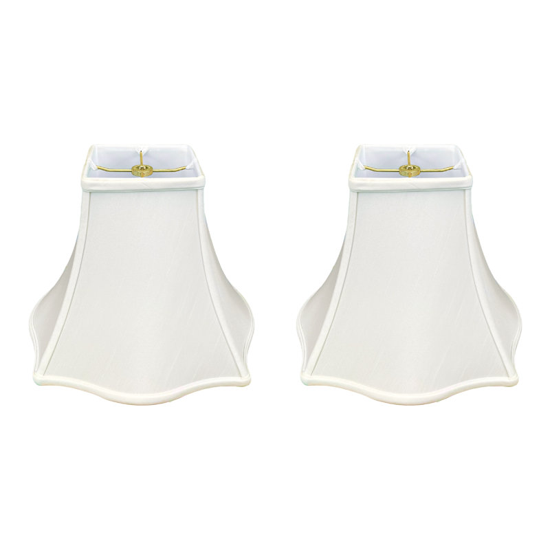 Abat-jour cloche en soie / shantung (Uno), H 9,75 po x l 12 po x P 12 po, Blanc